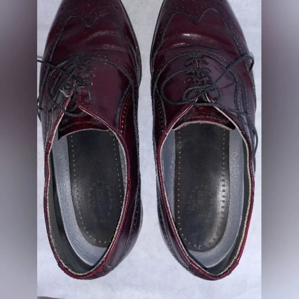Vintage DEXTER Select Brown/Cherri Leather Lace Up Shoes Size 9